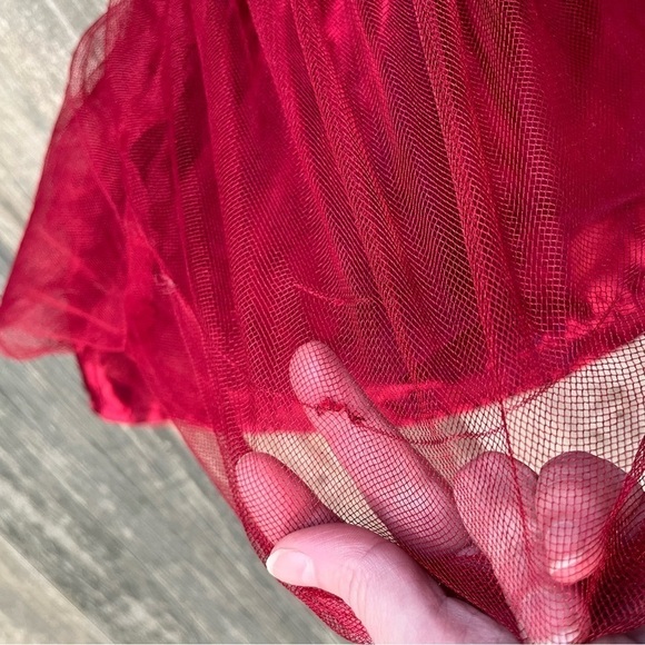 Disney Store Belle Red Velvet Holiday Special Dress Costume Beauty & Beast Sz 3 - Picture 9 of 10